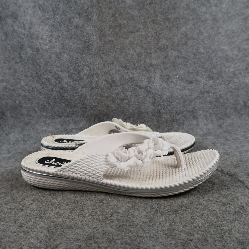 Chatties Shoes Womens Sandals Comfort Casual Thong Flip Flop Slip On White S 5 6